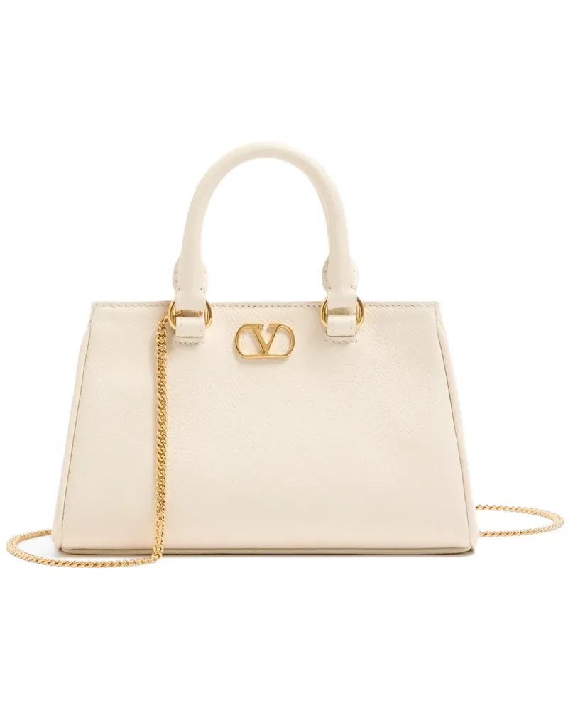 Valentino Garavani mini VLogo Signature bag in grainy calfskin - Nude Nude