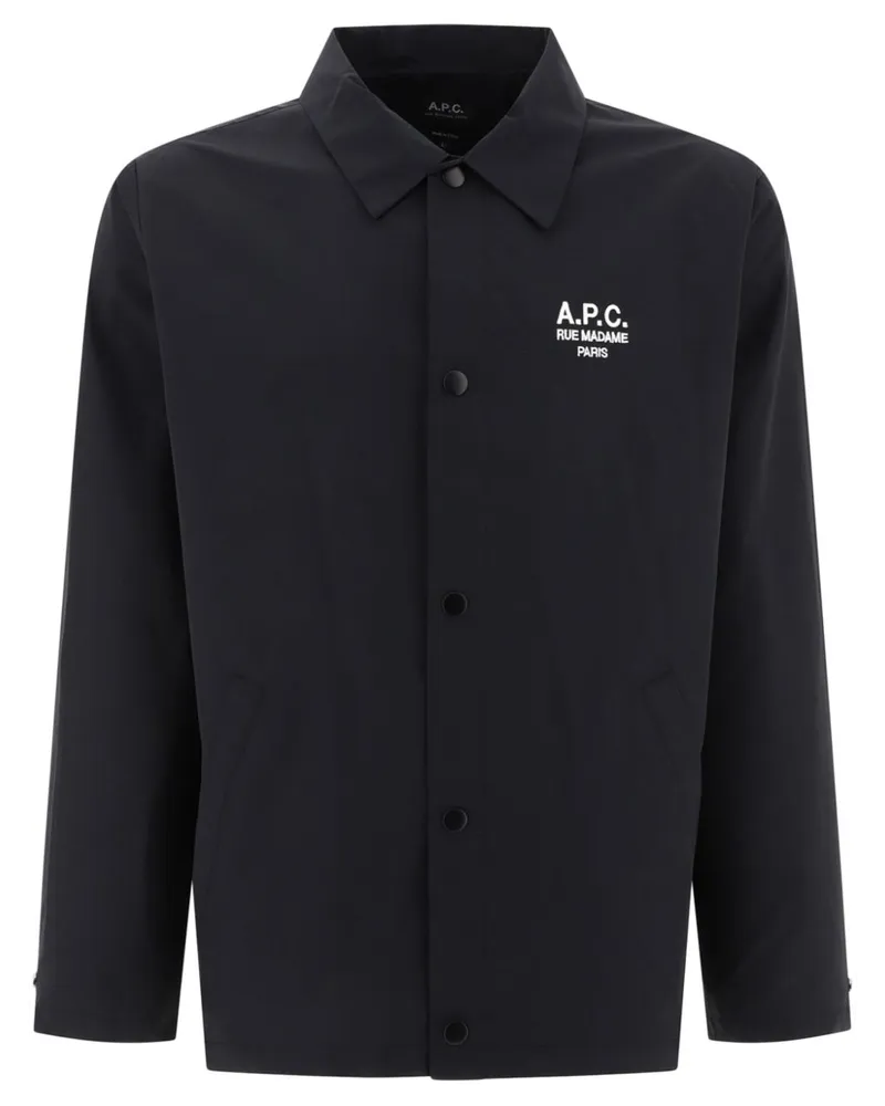 A.P.C. Regis Hemdjacke mit Logo-Stickerei - Schwarz Schwarz