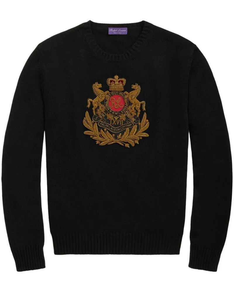 Ralph Lauren Bestickter Pullover aus Kaschmir - Schwarz Schwarz