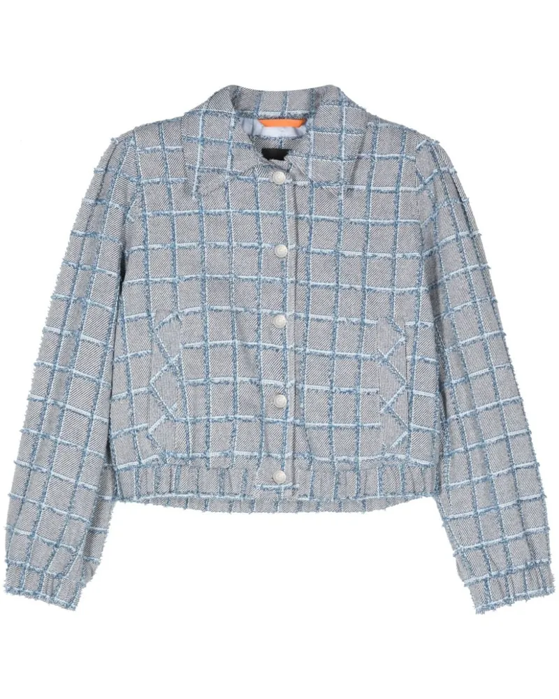 HUGO BOSS Tweed-Jacke mit Karomuster - Blau Blau