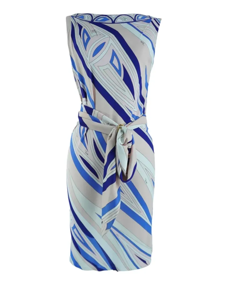 Emilio Pucci geometric-print belted dress - Blau Blau