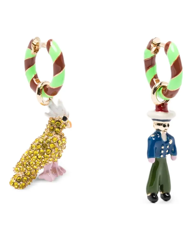 Essentiel Jhally stripped charm earrings - Grün Grün