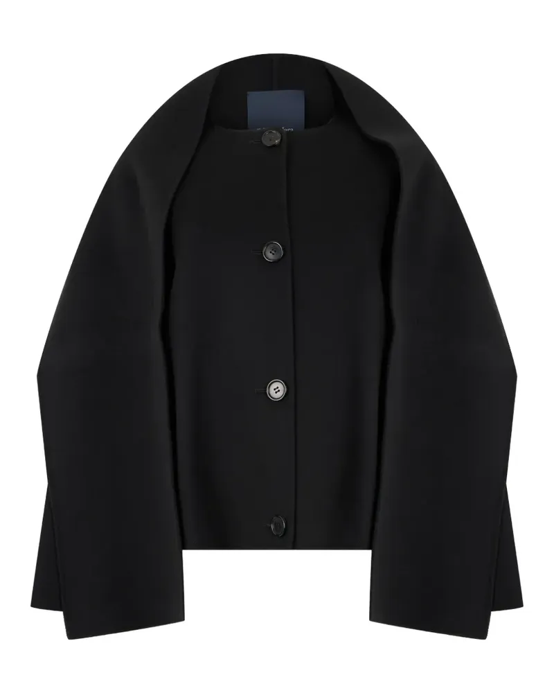 Max Mara button-fastening cape-style coat - Schwarz Schwarz