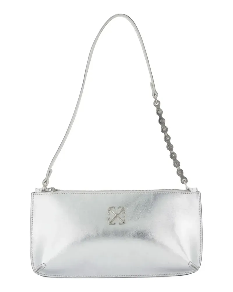 OFF-WHITE Jitney leather shoulder bag - Silber Silber