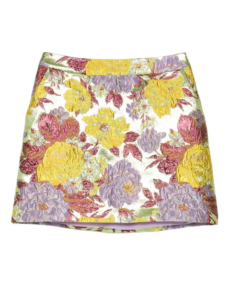 Elie Saab Rock aus Blumenbrokat - Grün Grün