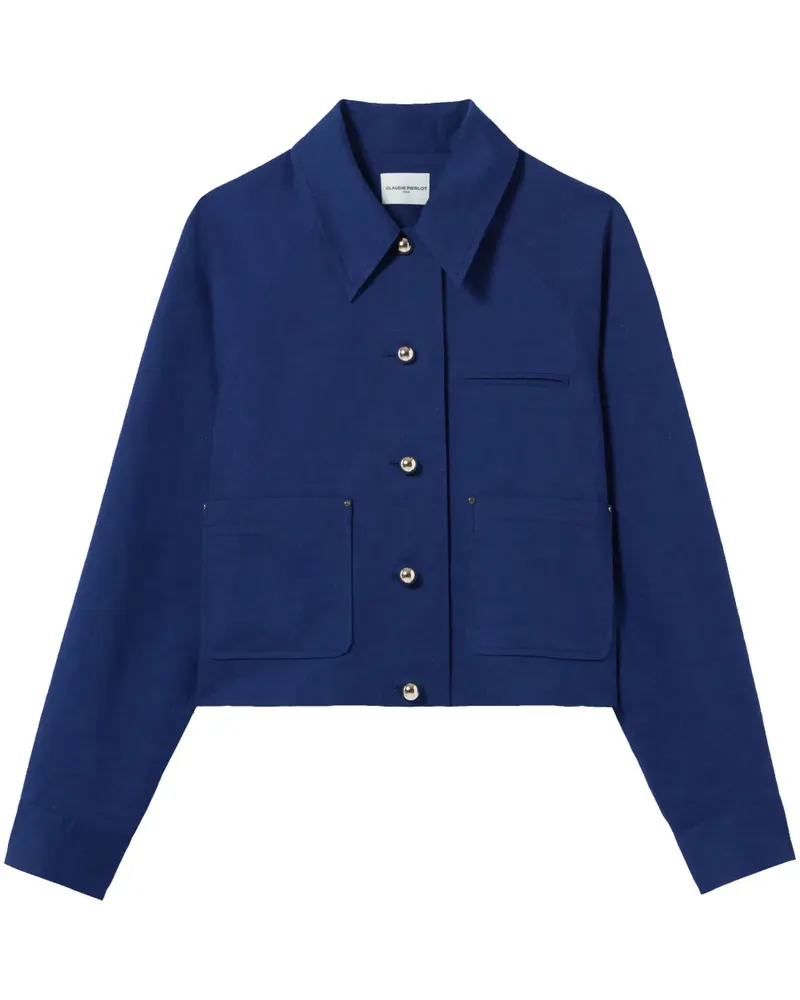 Claudie Pierlot Hemdjacke im Cropped-Design - Blau Blau
