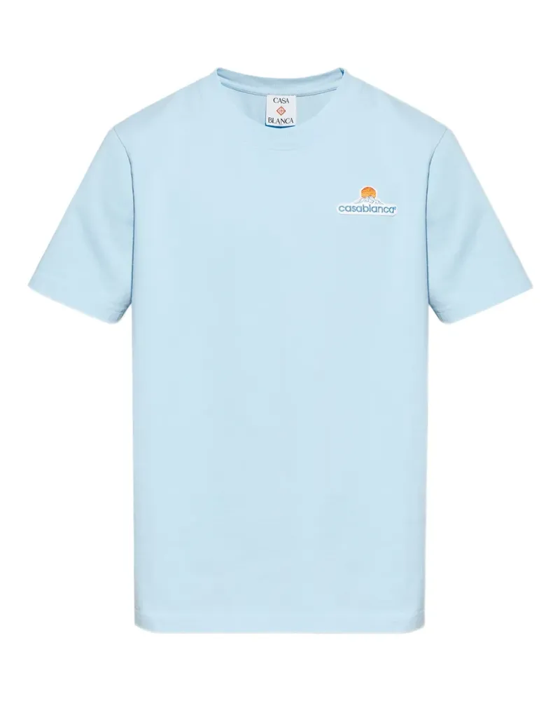 Casablanca Paris T-Shirt mit Logo-Stickerei - Blau Blau