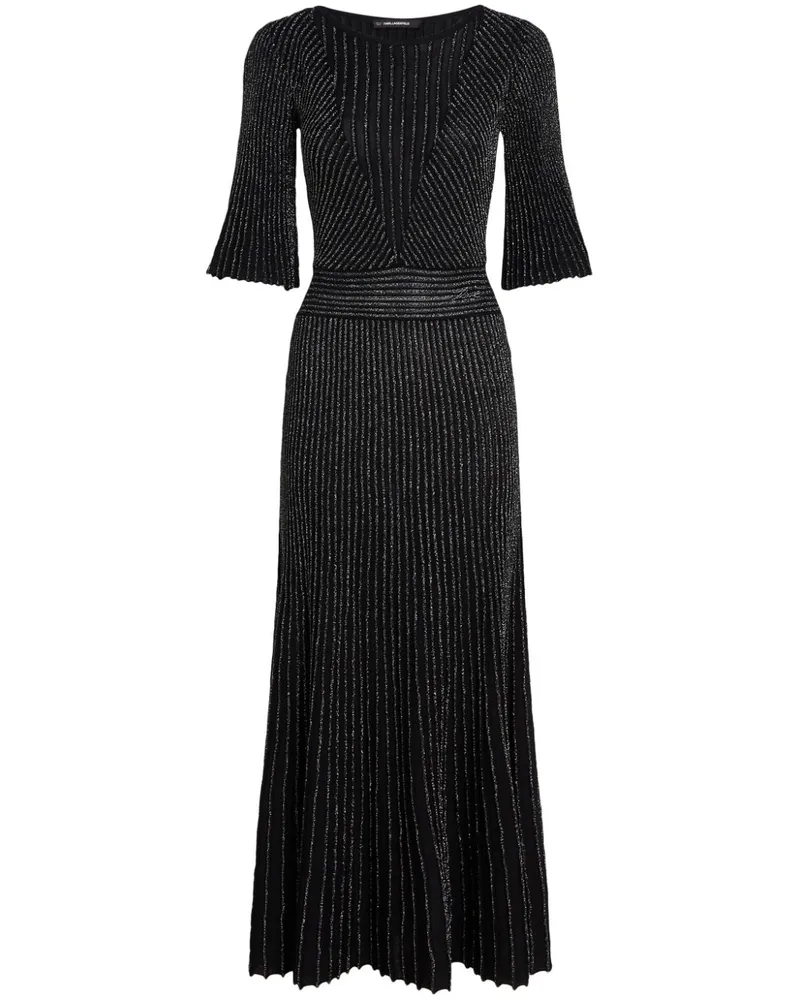 Karl Lagerfeld Strickkleid mit Falten - Schwarz Schwarz