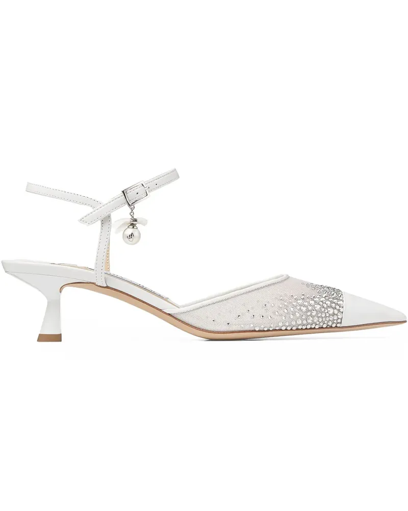 Jimmy Choo Aren Pumps mit Kristallen 45mm - Weiß Weiß