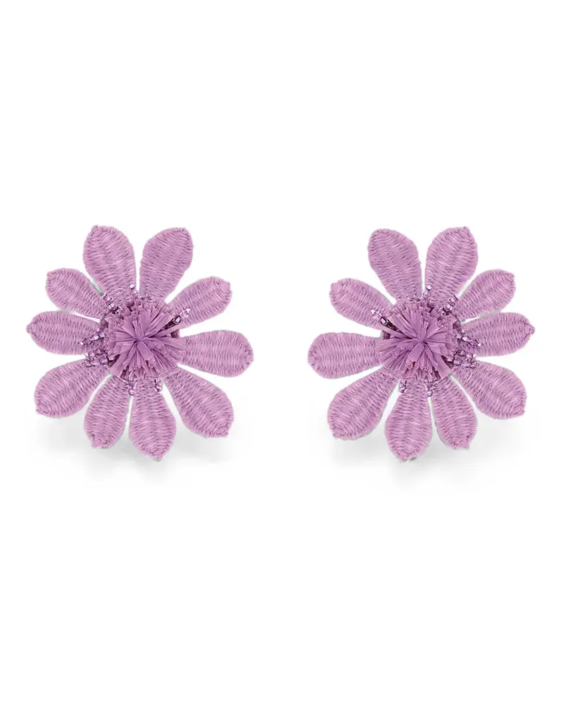 Oscar de la Renta Blumen-Ohrclips - Violett Violett