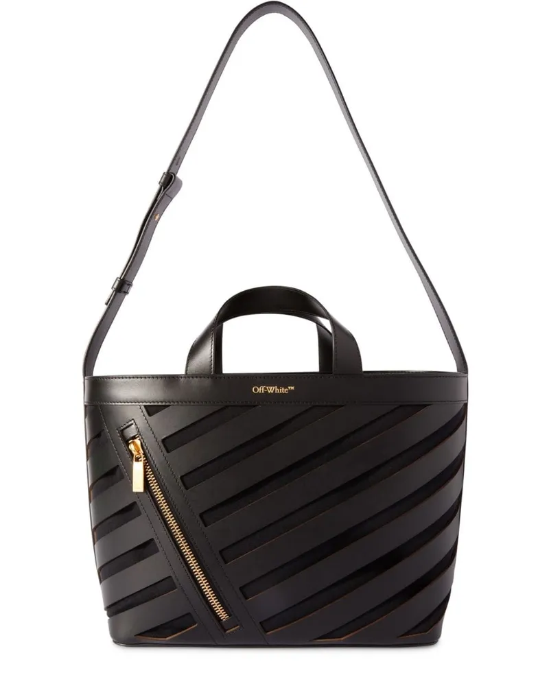 OFF-WHITE Kleiner Shopper mit diagonalen Cut-Outs - Schwarz Schwarz