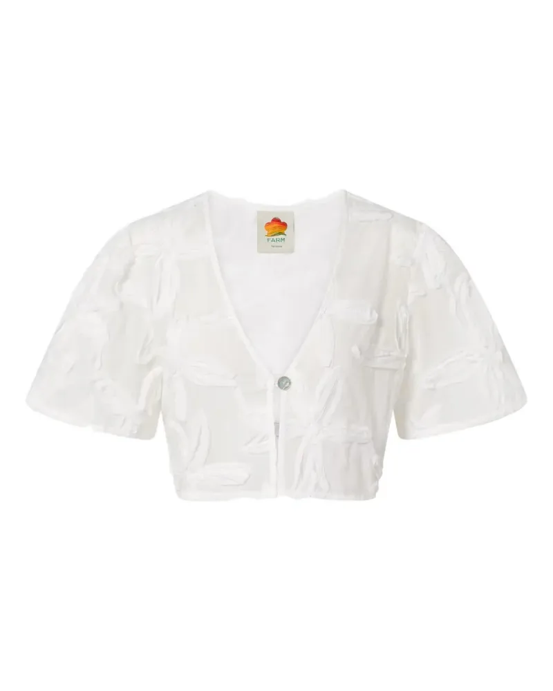 FARM Rio embroidered cropped blouse - Weiß Weiß