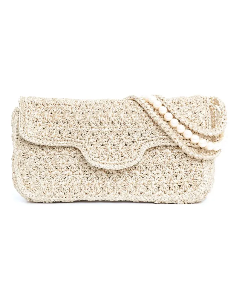 Sarah Chofakian Gehäkelte Garrot Schultertasche - Nude Nude