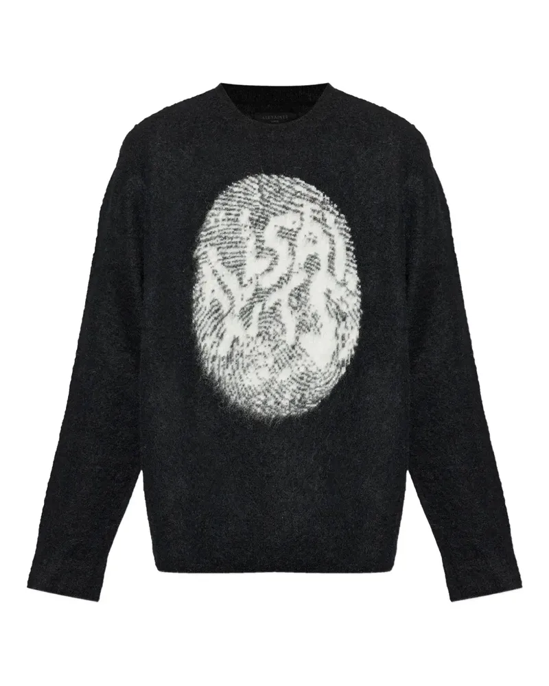 AllSaints Strickpullover mit Rundhalsausschnitt - Schwarz Schwarz