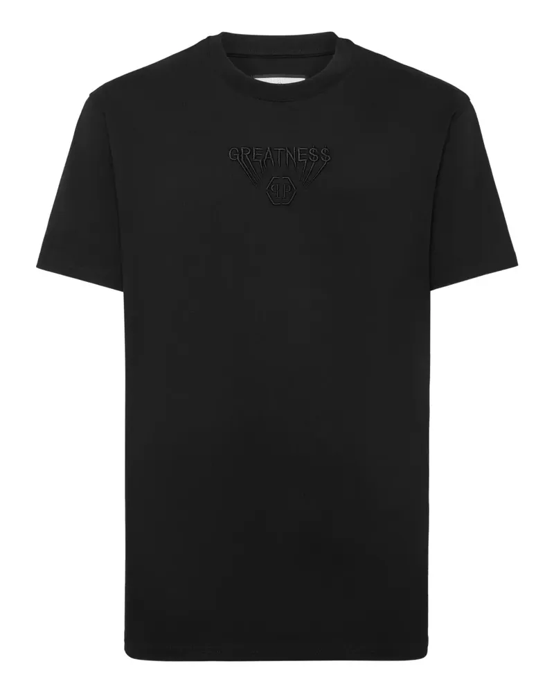 Philipp Plein T-Shirt mit Logo-Stickerei - Schwarz Schwarz
