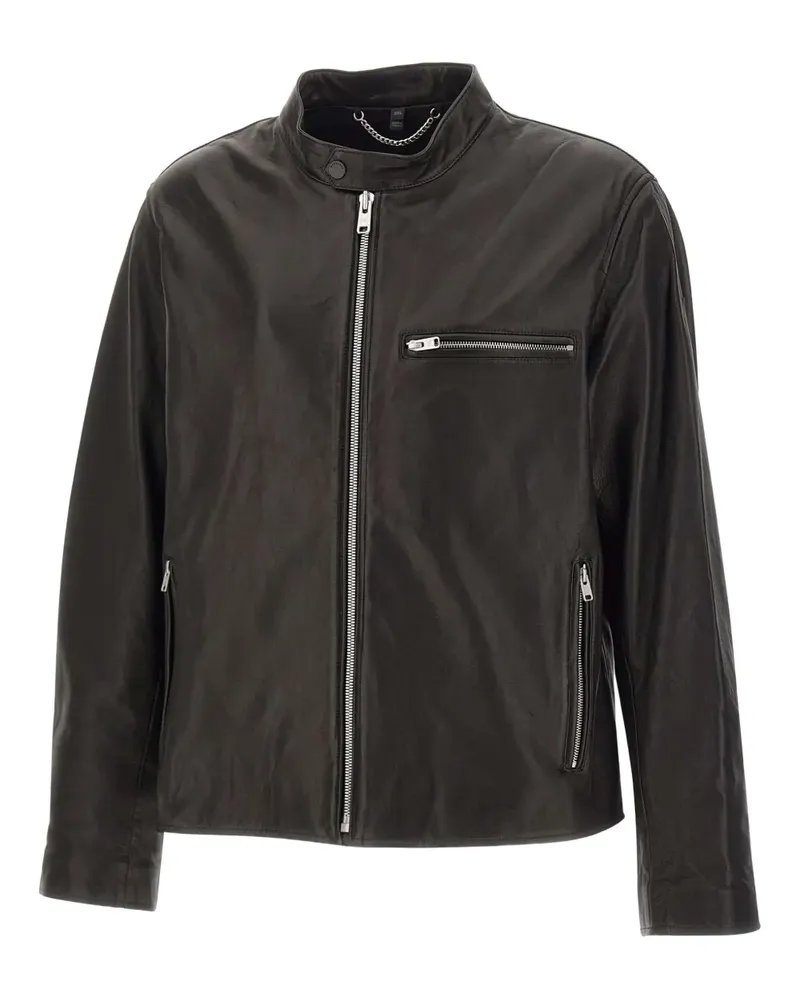 Belstaff zip-up leather jacket - Schwarz Schwarz