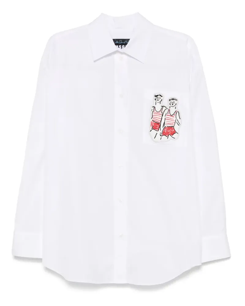 MSGM x Luke Edward Hall Sailors in Love Hemd - Weiß Weiß