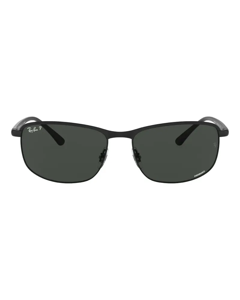 Ray Ban polarized-lenses rectangle-frame sunglasses - Schwarz Schwarz