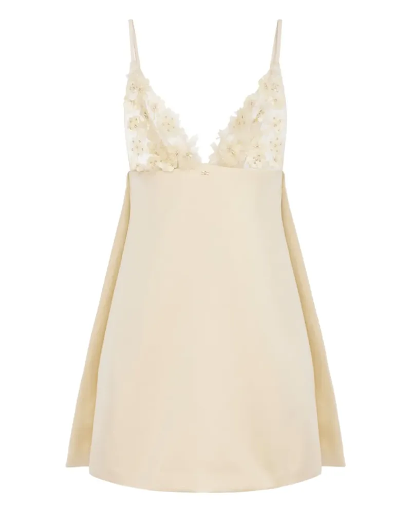 Elisabetta Franchi Kleid mit Blumenapplikation - Nude Nude