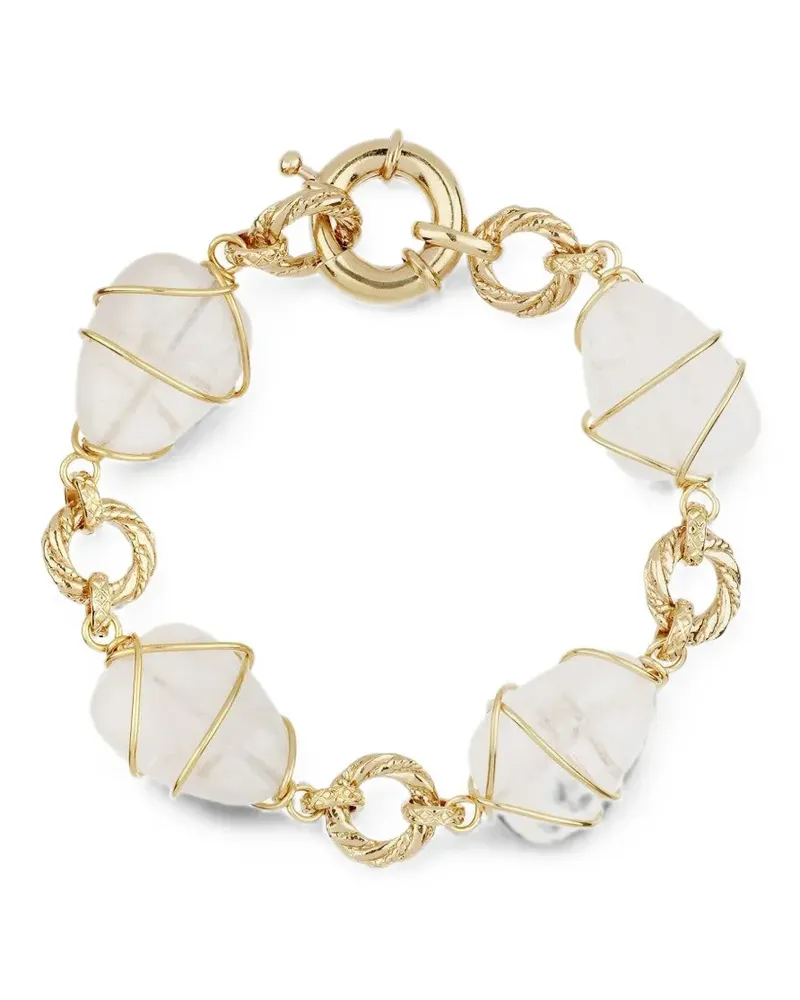 Gas Bijoux rock crystal wire-wrapped bracelet - Gold Gold