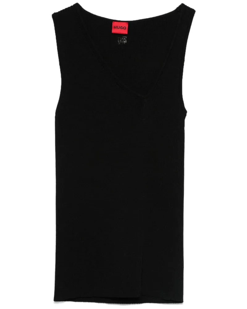HUGO BOSS Asymmetrisches Stricktop - Schwarz Schwarz
