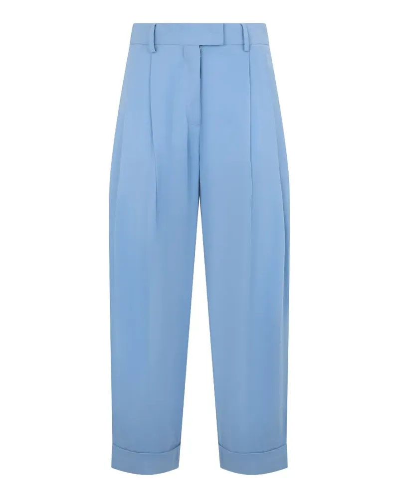 MOORER pleated high-waisted trousers - Blau Blau