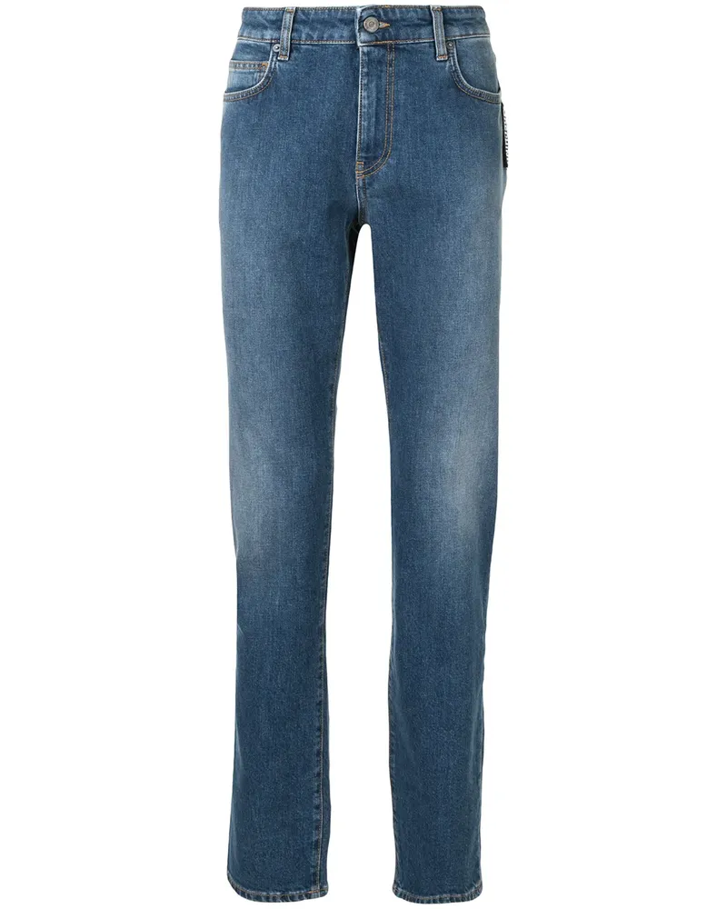 Moschino Gerade Jeans mit Stone-Wash-Effekt - Blau Blau