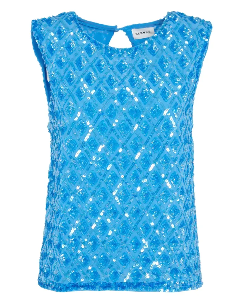 P.A.R.O.S.H. P.A.R.O H. Top mit Pailletten - Blau Blau