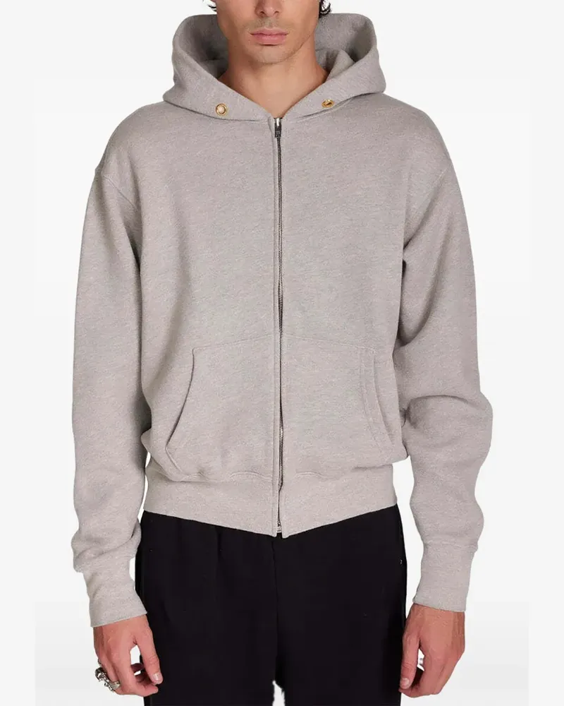 LES TIEN Schwerer Cropped-Hoodie - Grau Grau