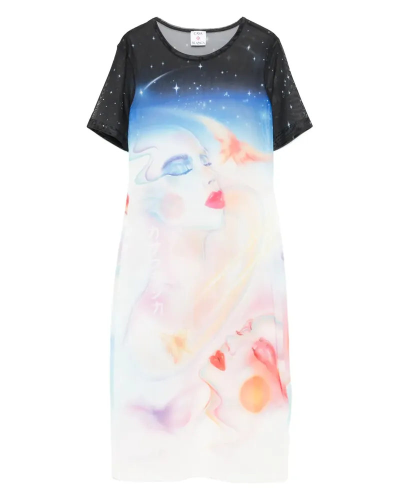 Casablanca Paris Midikleid mit Print - Weiß Weiß