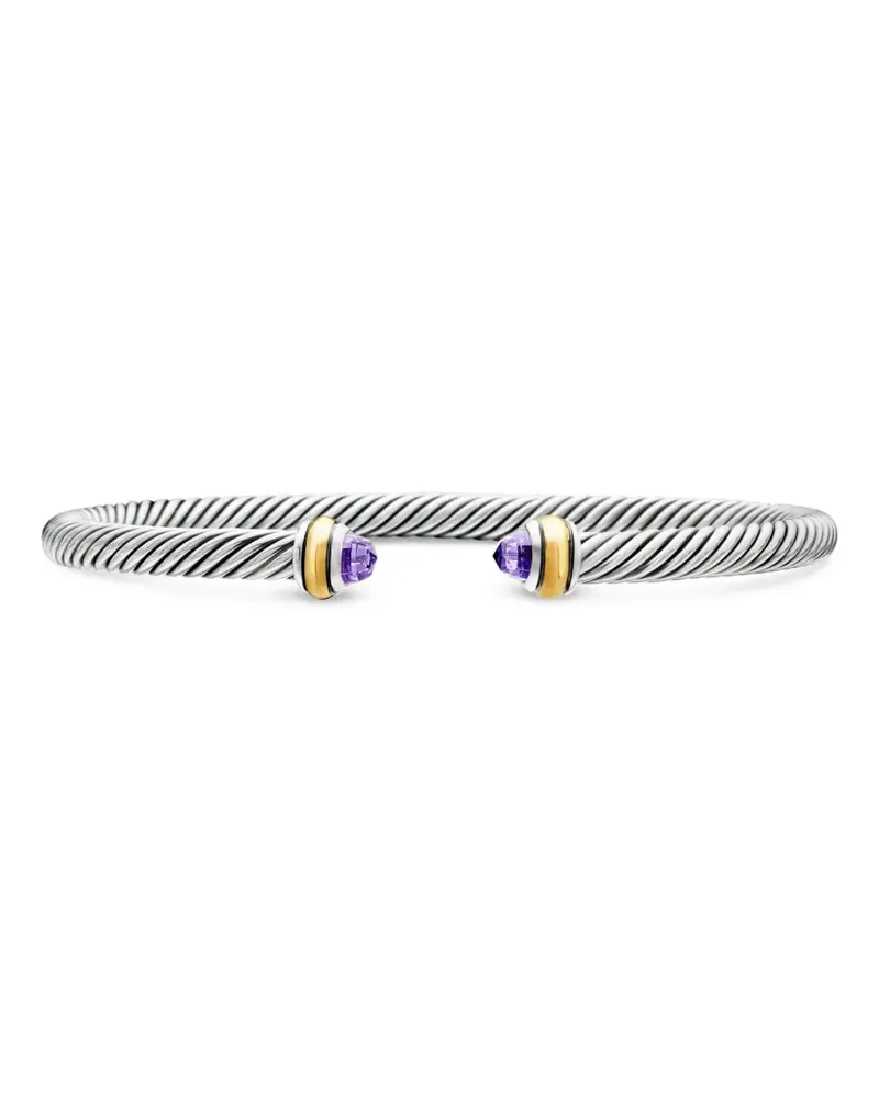 David Yurman 14kt Classic Cable Gelbgold- und Sterlingsilberarmband 4mm Silber