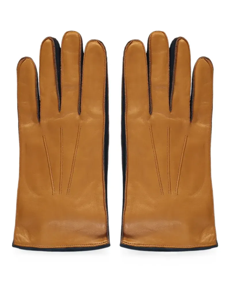 MOORER topstitched leather gloves - Braun Braun