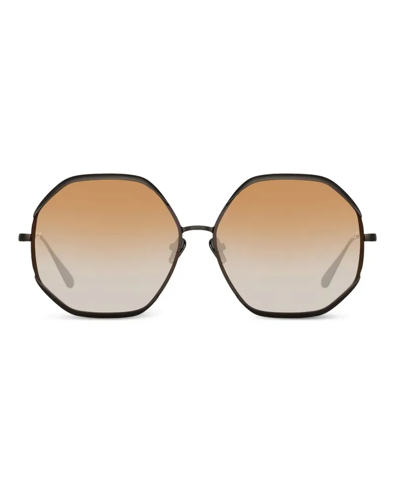 Linda Farrow Sonnenbrille mit geometrischem Gestell - Schwarz Schwarz