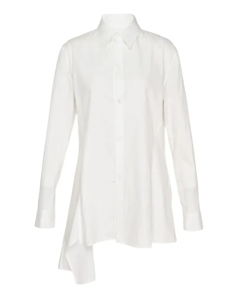 Yohji Yamamoto asymmetric long-sleeve shirt - Weiß Weiß