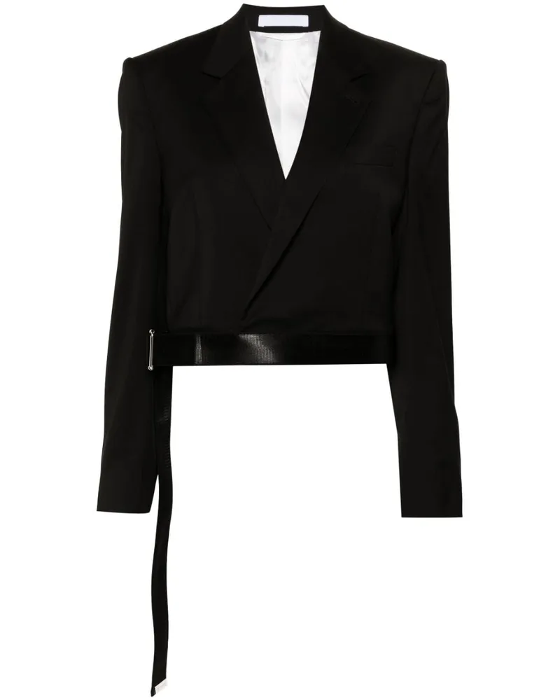 Helmut Lang Wrap cropped wool blazer Schwarz