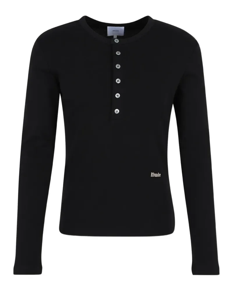 RHUDE button long-sleeve T-shirt - Schwarz Schwarz