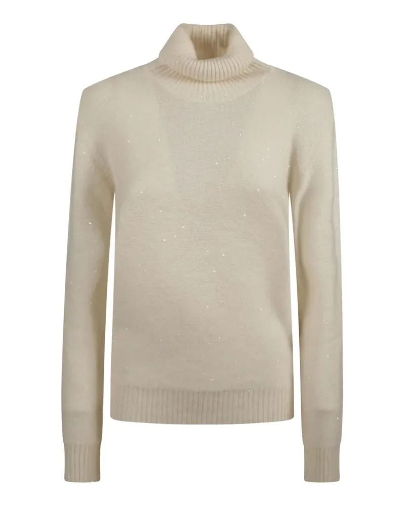 Fabiana Filippi roll-neck sequined top - Nude Nude