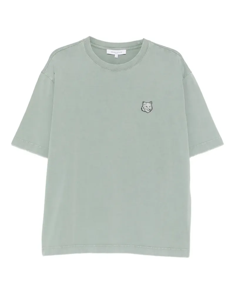 Kitsuné T-Shirt mit Logo-Patch - Grün Grün