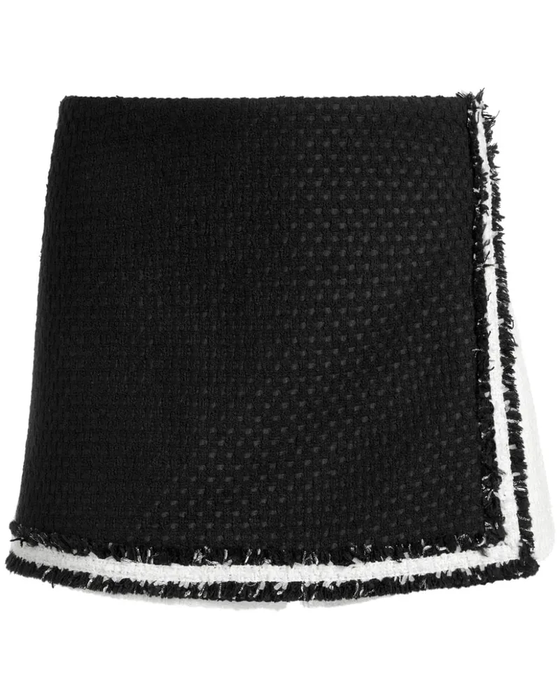 Alice + Olivia Zweifarbiger Tweed-Hosenrock - Weiß Weiß