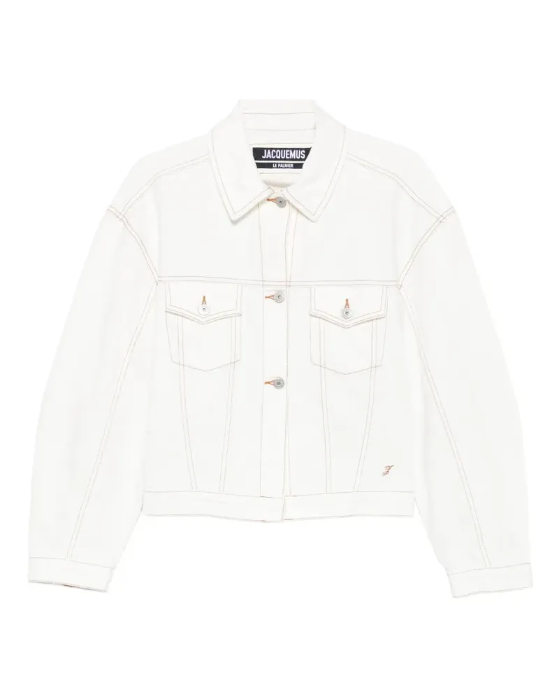 Jacquemus Jeansjacke mit Kontrastnähten - Weiß Weiß