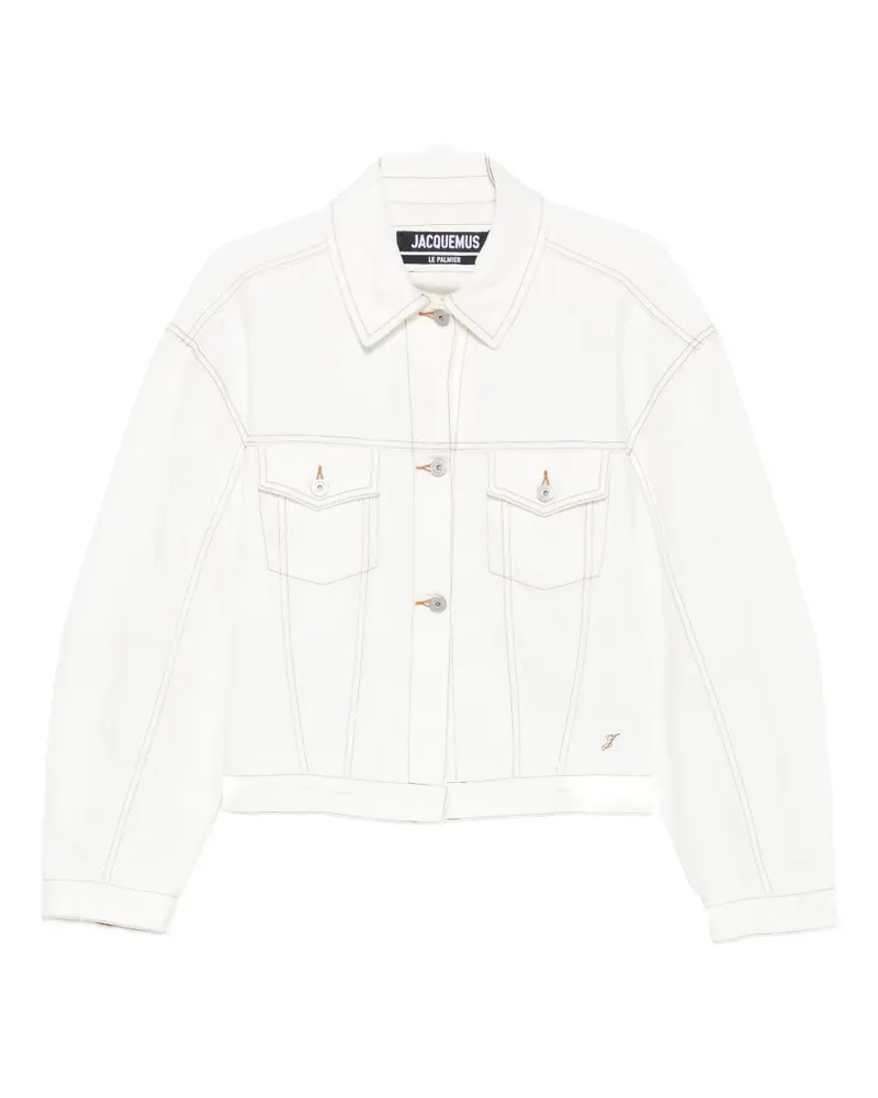 Jacquemus contrast-stitch denim jacket - Weiß Weiß