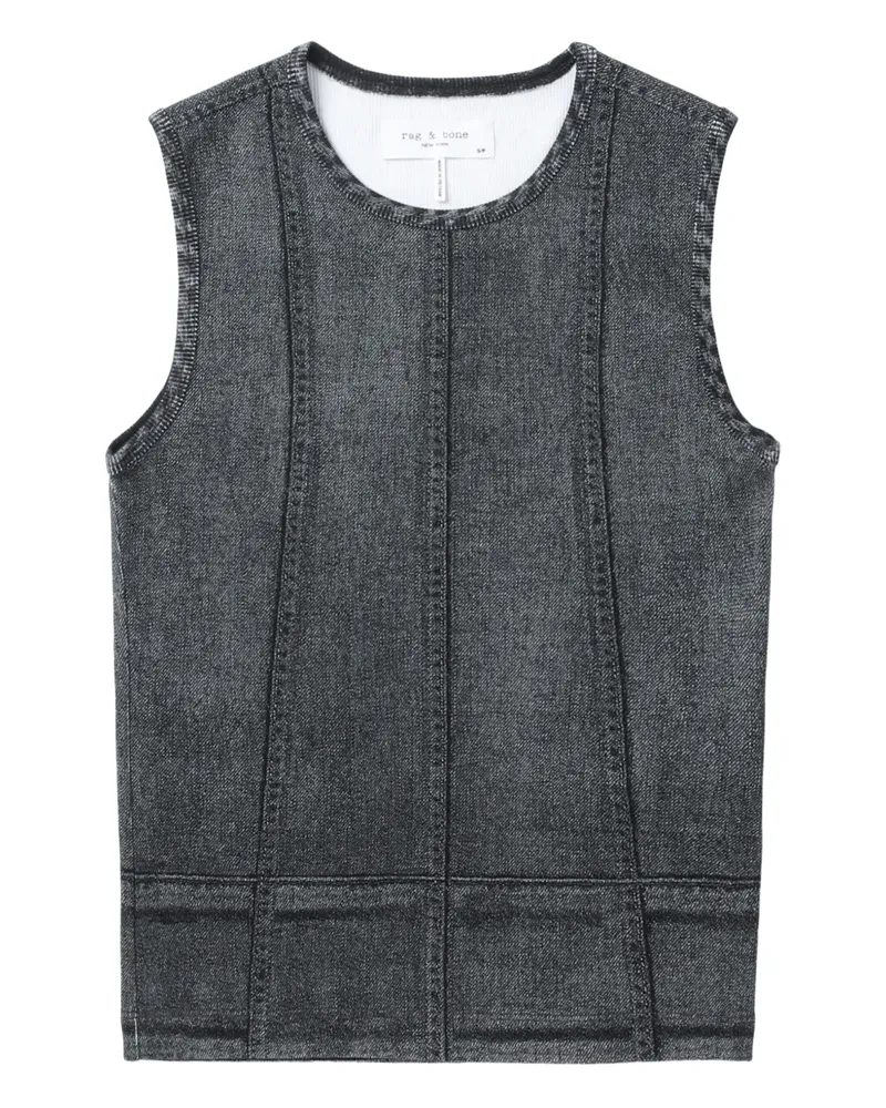 Rag & Bone Tanktop mit Jeans-Print - Schwarz Schwarz