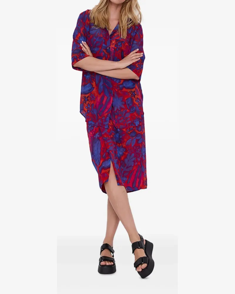 Tiger of Sweden Rock mit Blumen-Print - Rot Rot
