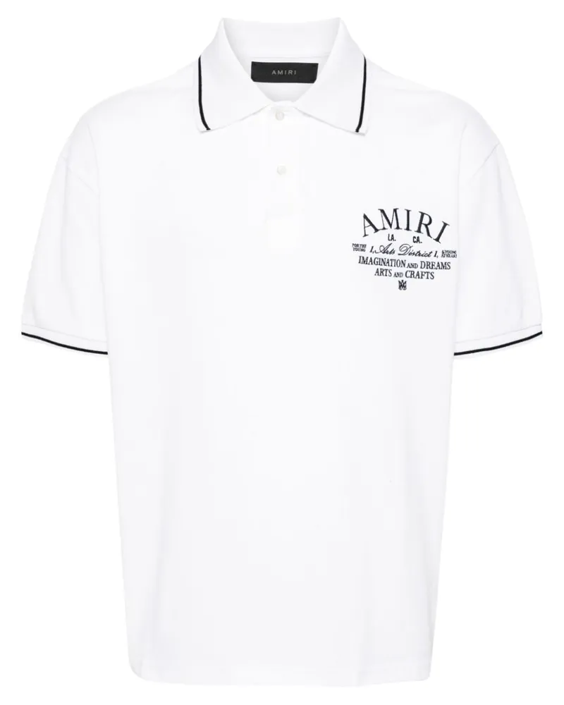 Amiri Poloshirt mit Logo-Stickerei Weiß