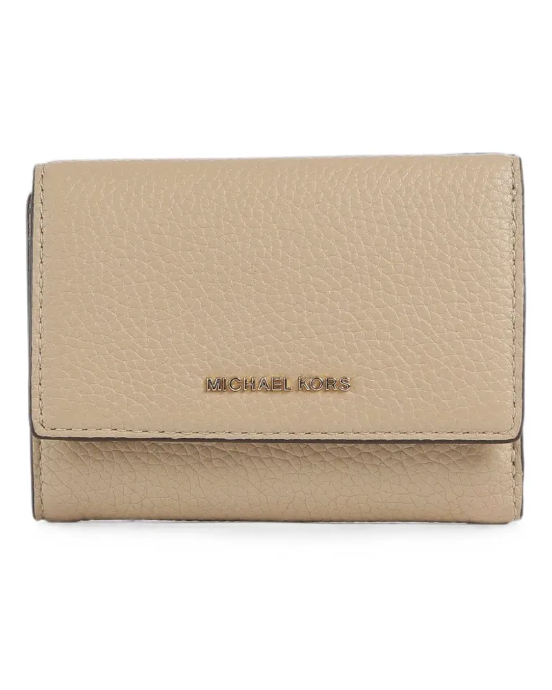 Michael Kors grained-leather trifold wallet - Nude Nude