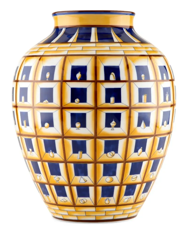 Ginori 1735 Prospettica Orcino Vase (23,5cm) - Gelb Gelb