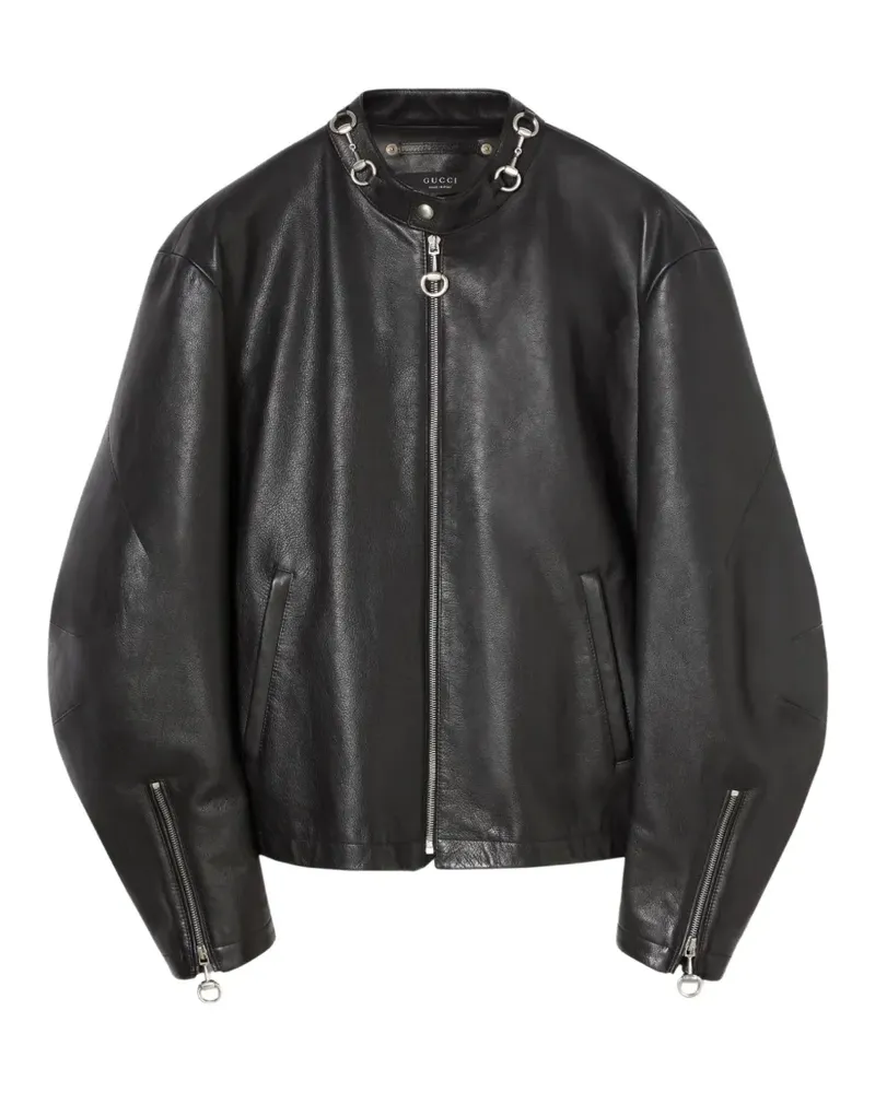 Gucci Horsebit leather jacket - Schwarz Schwarz