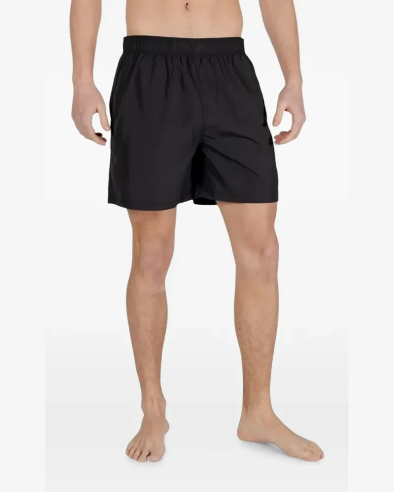Armani Exchange logo-patch swim shorts - Schwarz Schwarz