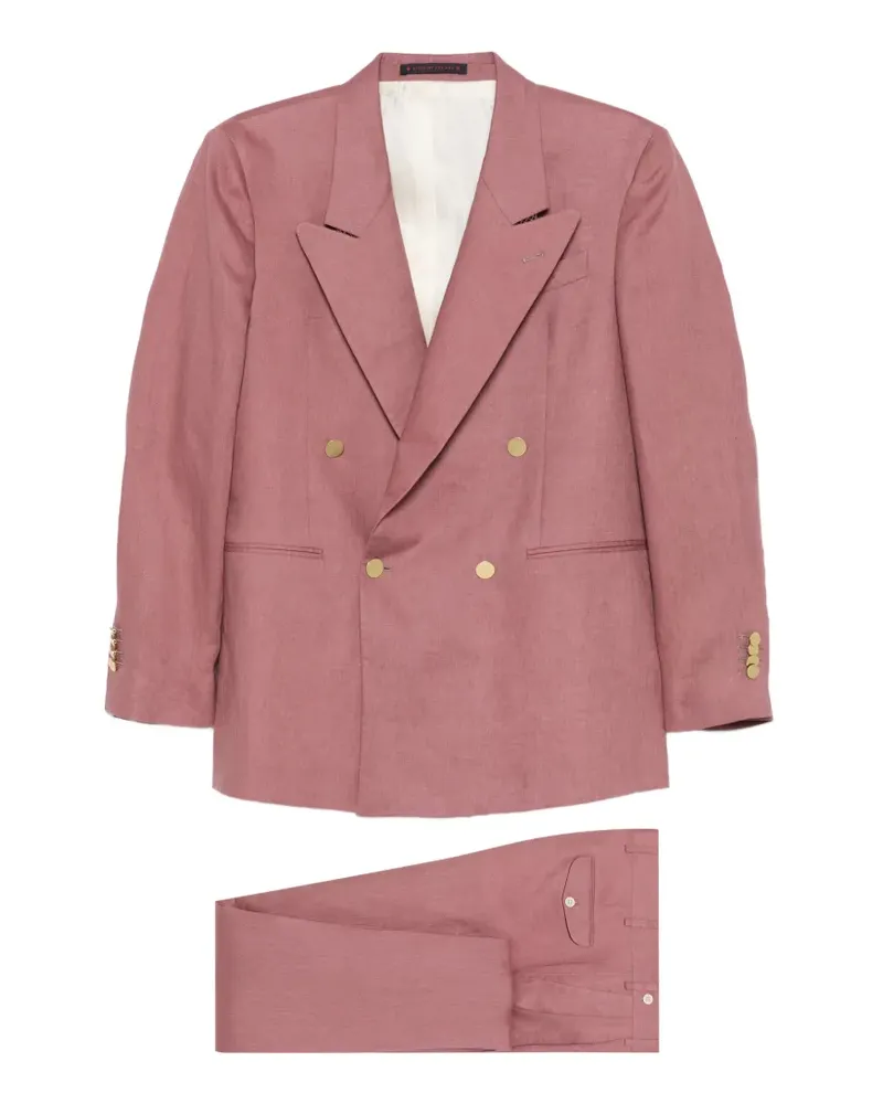 Bagnoli Sartoria Napoli double-breasted four-button suit - Rosa Rosa