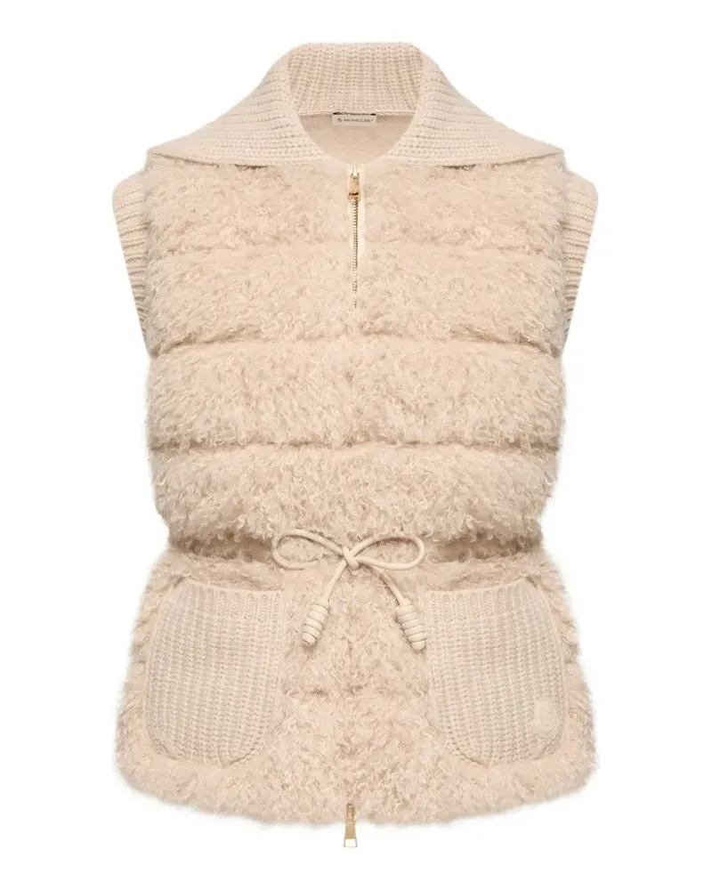 Moncler quilted shearling-effect vest - Nude Nude
